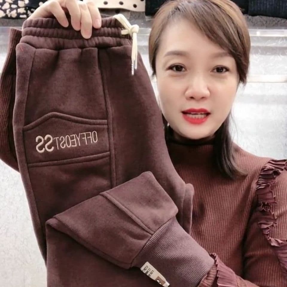 2026 가을 겨울철 털이 있고 두꺼운 웨이 바지 여성 빅 사이즈 루즈핏 슬림해 보이는 다용도 조거 하렘 바지 캐주얼 운동 바지 상세 이미지 4