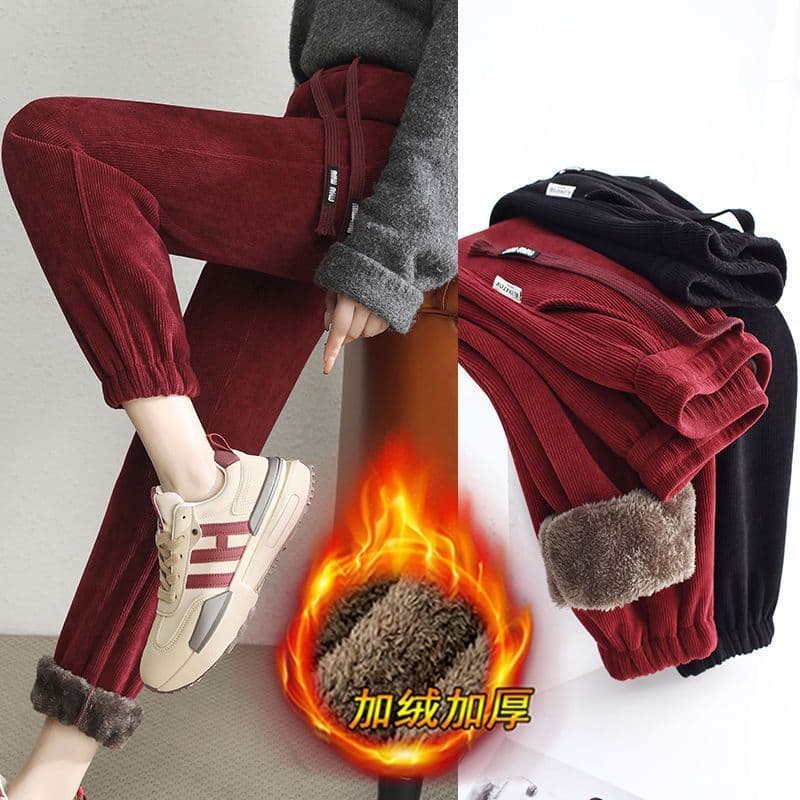 복잡한 양 타조 울 루즈핏 캐주얼 바지 여자 2026 년 봄 가을 새로운 나인 红卫 바지 여성 할란 운동 바지