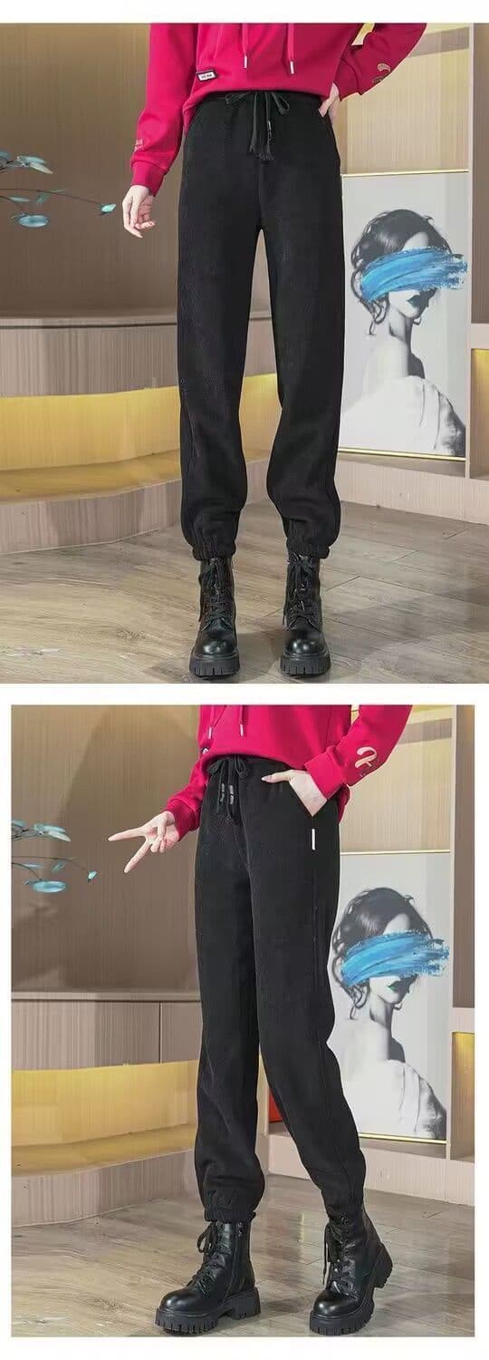 복잡한 양 타조 울 루즈핏 캐주얼 바지 여자 2026 년 봄 가을 새로운 나인 红卫 바지 여성 할란 운동 바지 상세 이미지 13