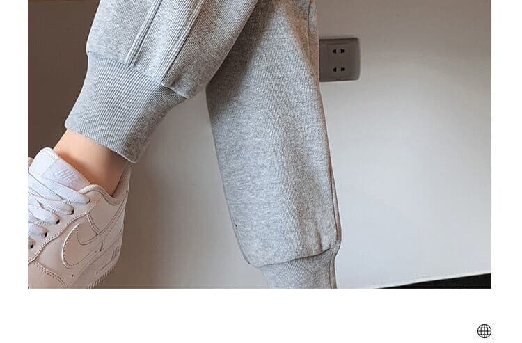 복합 진짜 슈퍼 가을 겨울철 여자 허리밴드 조거 바지 운동 바지 검정색 새로운 캐주얼 바지 웨이 바지 상세 이미지 12