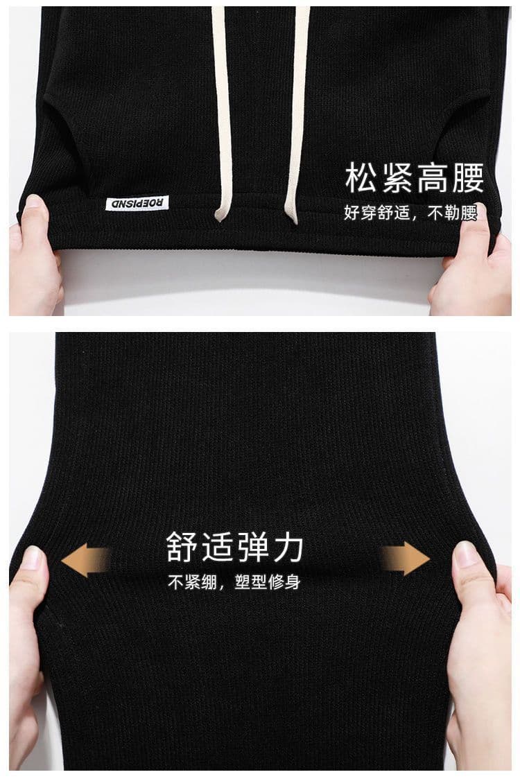 복잡한 북극 플러시 와이드 레깅스 바지 봄 가을 새로운 도루 센스 루즈핏 편안함 겨울 털이 있는 캐주얼 스트레이트 팬츠 상세 이미지 11