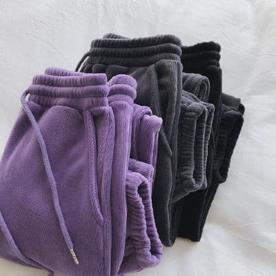 복합 진짜 슈퍼 털이 있는 운동 바지 여성 가을 겨울 새로운 두꺼운 캐주얼 루즈핏 조거 하렘 바지 외출용 바지 상세 이미지 5