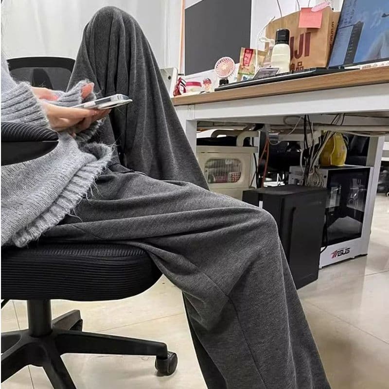 원본 복잡한 진짜 슈퍼 흔들어서 캐주얼 넓은 다리 찹쌀 바지 봄 가을 느긋한 털이 있는 바지 아이들 작은 키 벽오동 바지 이미지 5