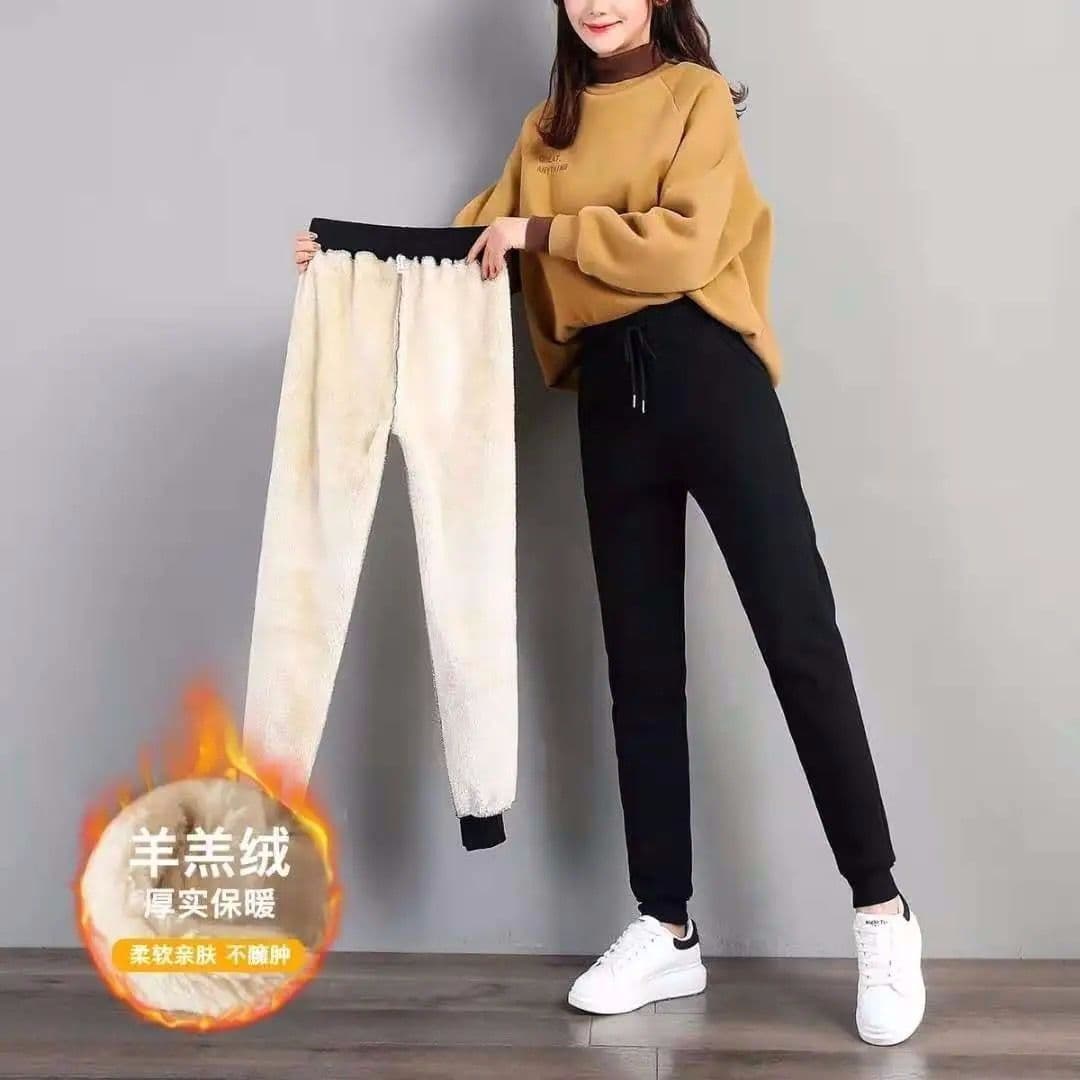 복합 북극 플러시 털이 있는 운동 바지 여성 2026 새로운 머저리 두꺼운 웨이 바지 회색 바지 외출용 바지 상세 이미지 14