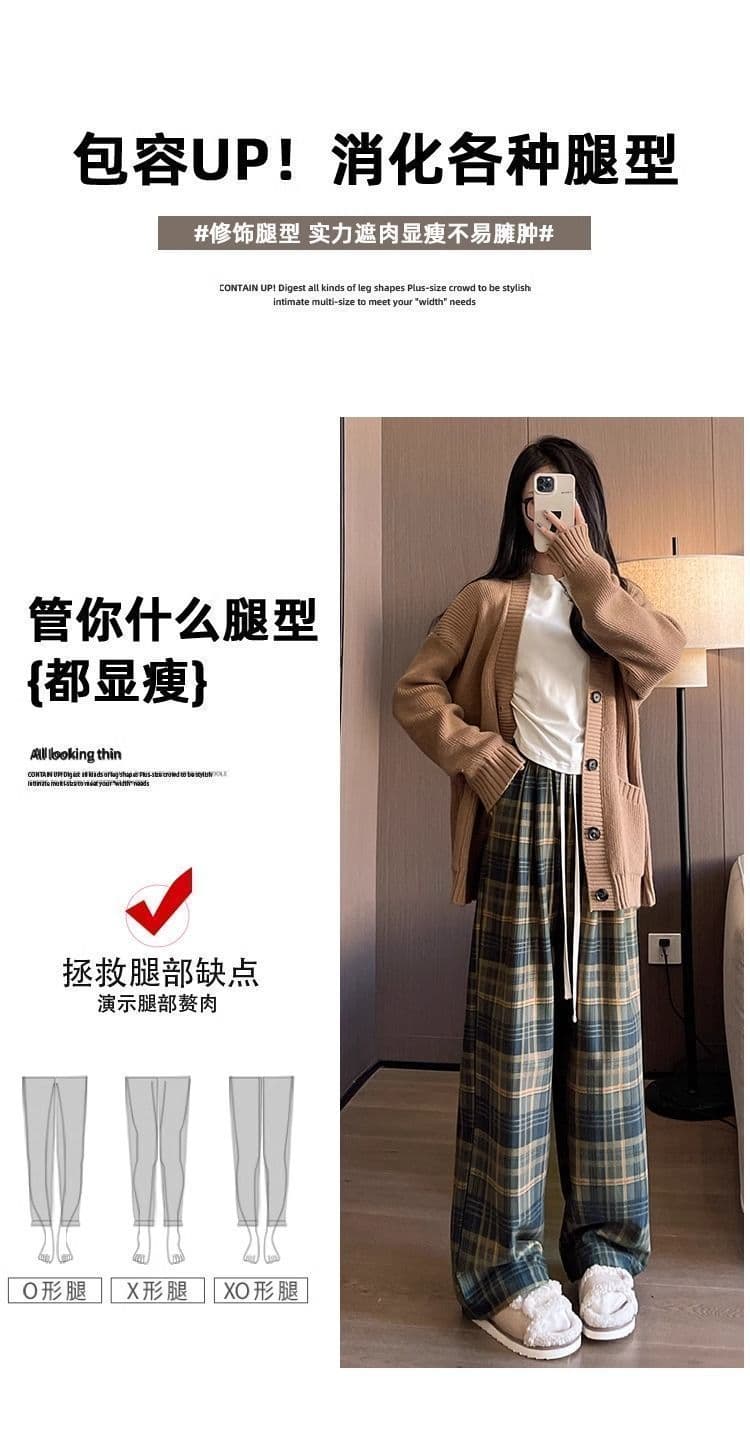 복합 진짜 슈퍼 가을 겨울철 2026 새로운 루즈핏 도루 센스 스트레이트 캐주얼 바지 느긋한 바람 편안함 와이드 레그 팬츠 상세 이미지 17