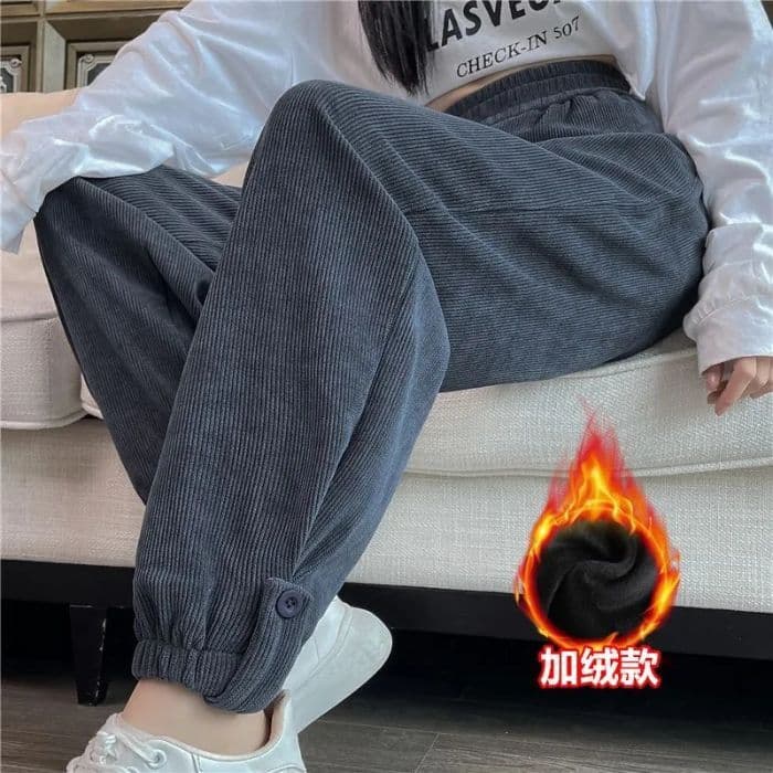 복합 진짜 슈퍼 털이 있고 두꺼운 운동 바지 여성 가을 겨울철 조거 바지 2026 새로운 할란 캐주얼 웨이 바지 상세 이미지 39