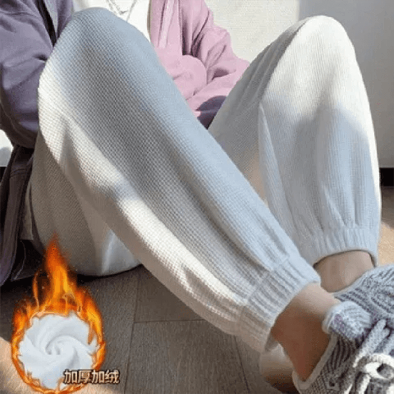 봄 여름 후아 남편 그리드 루즈핏 랜턴 하이웨이스트 여성 조거 웨이 바지 캐주얼 빅 사이즈 긴 바지 펌프 로프 운동 바지 맞춤 이미지 4