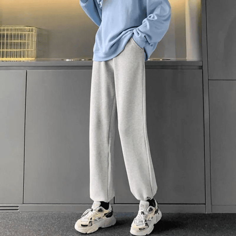 봄 가을 운동 바지 여성 얇은 스타일 2026 새로운 조거 외출용 가을 겨울 루즈핏 길이 연장 털이 있는 캐주얼 겨울 웨이 바지 이미지 4