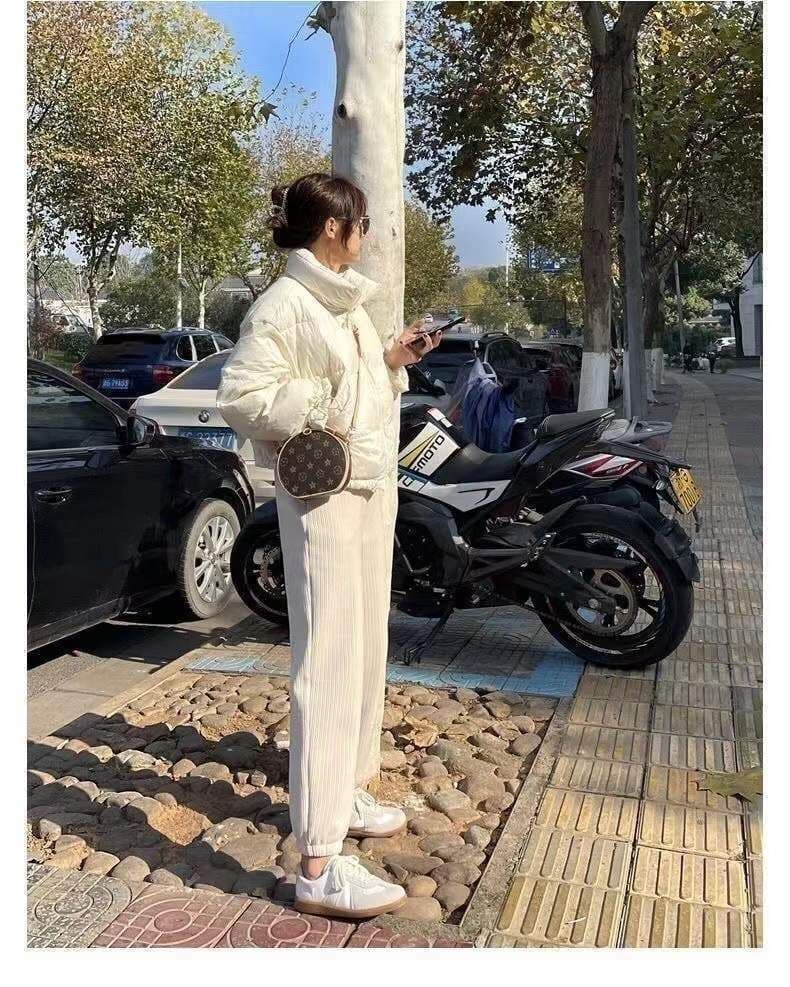 셰닐 화이트 운동 바지 여성 봄 가을 얇은 스타일 2026 새로운 웨이 바지 코듀로이 조거 랜턴 바지 상세 이미지 18