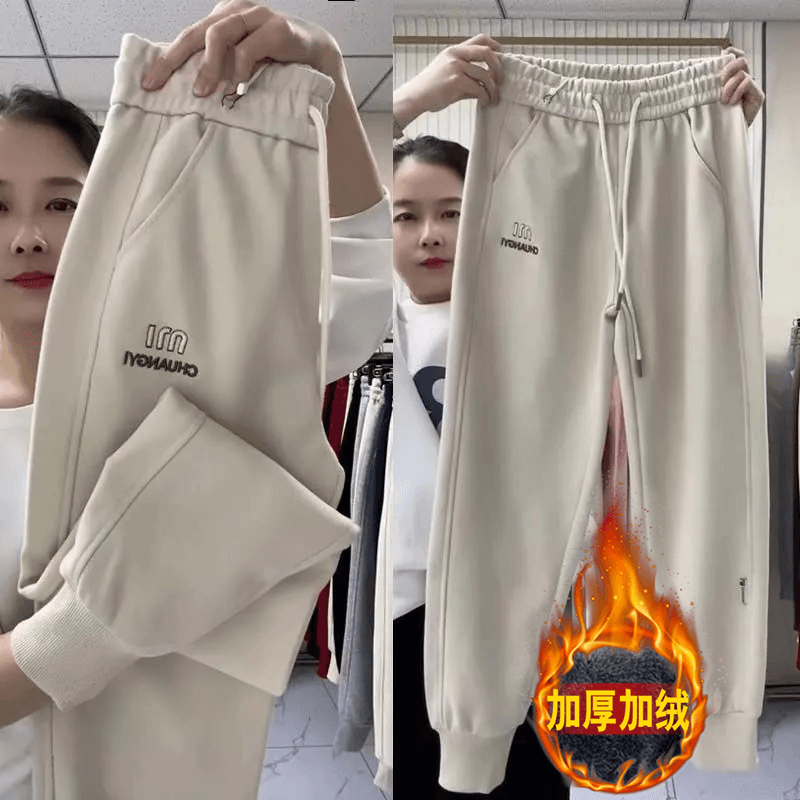 후아 면 복합 2026 가을 캐주얼 바지 여성 루즈핏 슬림해 보이는 운동 바지 하이웨이스트 조거 할란 긴 바지