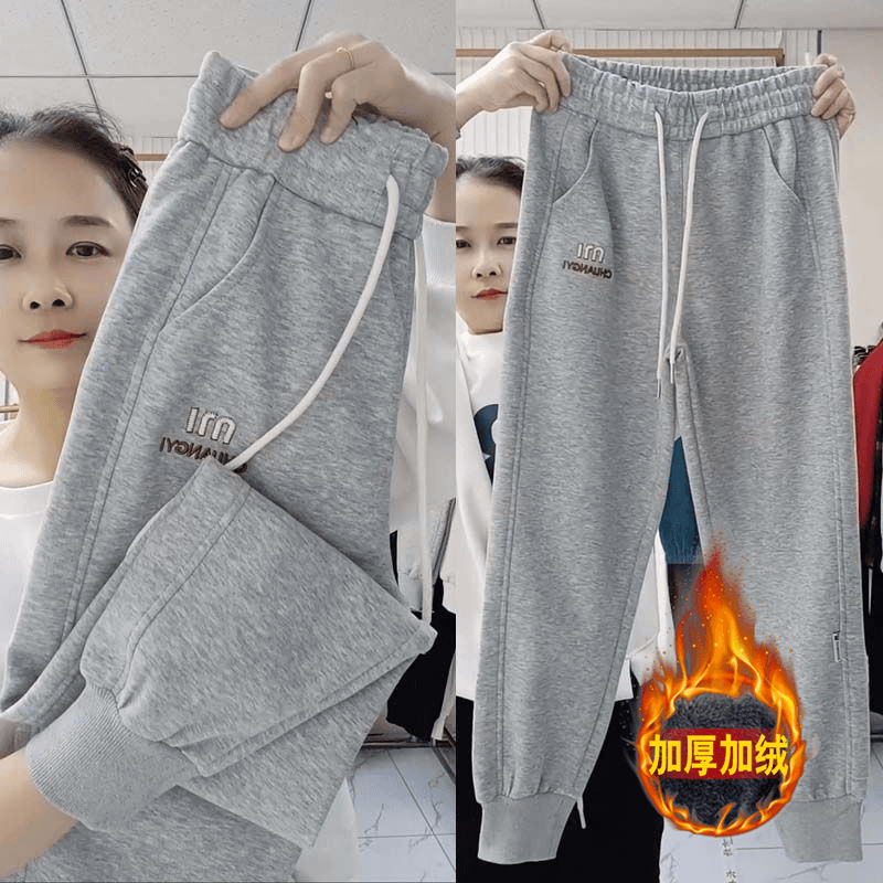 후아 면 복합 2026 가을 캐주얼 바지 여성 루즈핏 슬림해 보이는 운동 바지 하이웨이스트 조거 할란 긴 바지 상세 이미지 18