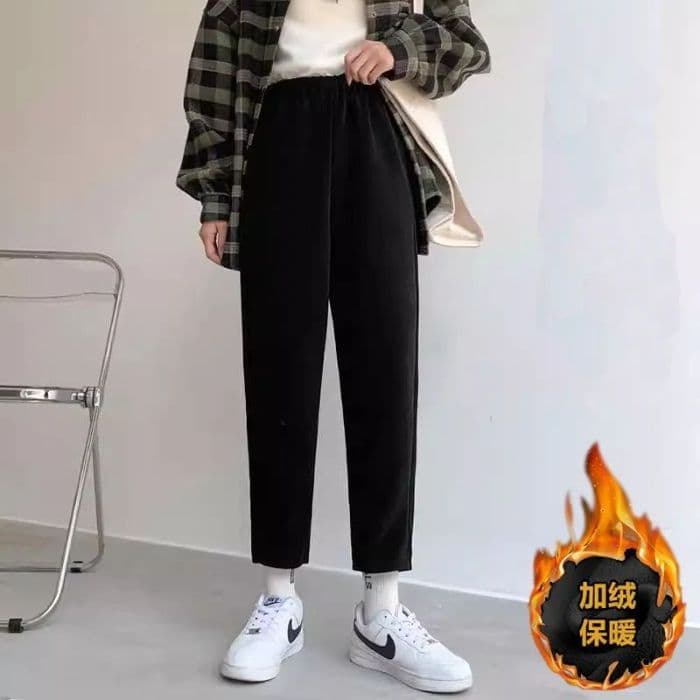 화이트 할머니 바지 여성 가을 겨울 털이 있고 두꺼운 셰닐 코듀로이 무 바지 루즈핏 캐주얼 9 포인트 하렘 바지 상세 이미지 22