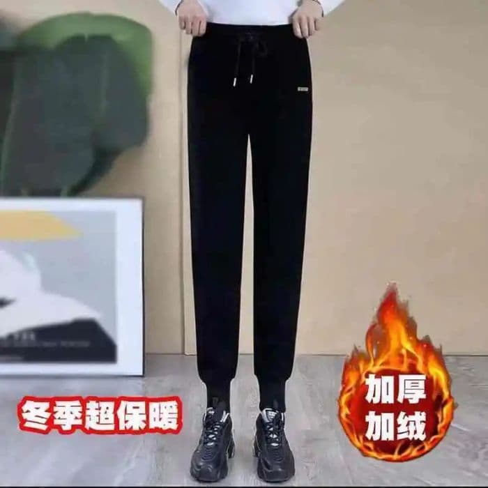 털이 있고 두꺼운 보온 조거 바지 여성 가을 겨울철 새로운 하이웨이스트 펌프 로프 하렘 바지 웨이 바지 캐주얼 바지 여성용 바지 상세 이미지 29