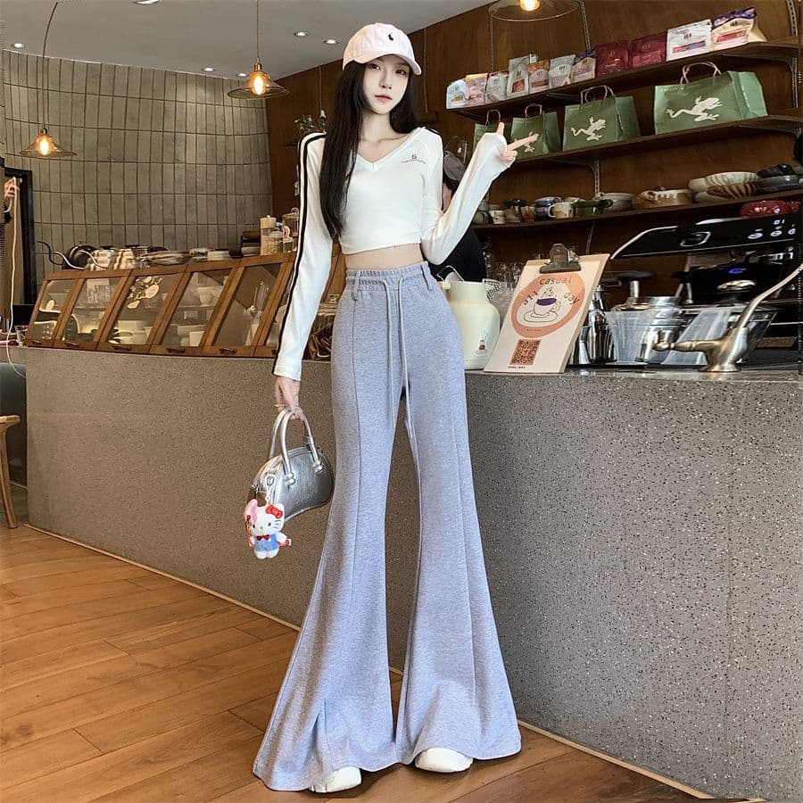 한 부서 동대문 새로운 가을 새로운 대 나팔 넓은 다리 하이웨이스트 도루 센스 슬림해 보이는 다용도 캐주얼 운동 바지 상세 이미지 32