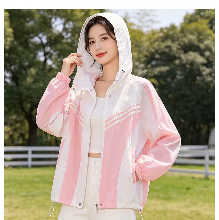 자외선 차단 의류 새로운 오픈 가디건 맨위 후드 자외선 패치워크 실용적인 구두 나가라. 여행 야외 여름 드레스 긴팔 상세 이미지 2