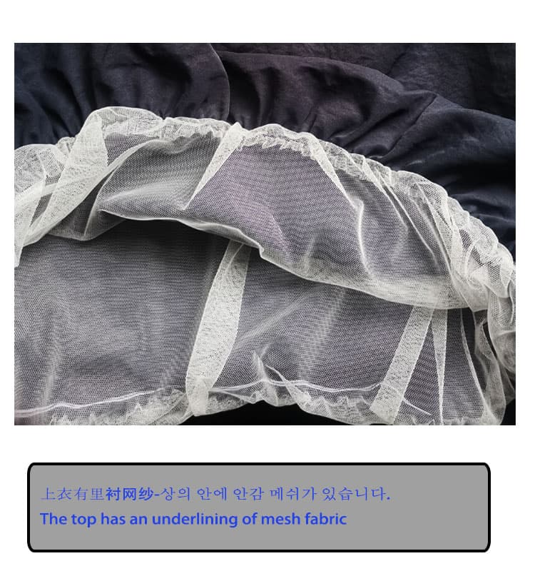 패션 세트 여성 여름 새로운 V넥 루즈핏 롱 스커트 있음 주머니 가짜 세 조각 반신 스커트 페이크 레이어드 맨위 상세 이미지 5