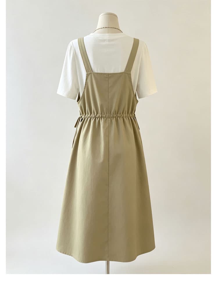 여름 드레스 반팔 새로운 반신 스커트 맨위 가짜 세 조각 세트 통통한 여동생 200 kg 펌프 로프 주머니 여성 학원 스타일 상세 이미지 10