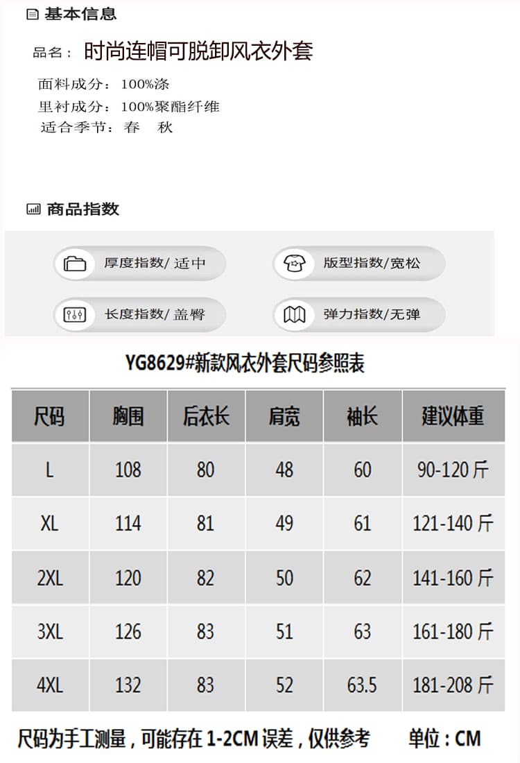 방수 새로운 재킷 재킷 후드 수 있습니다. 언 로딩 빅 사이즈 루즈핏 펌프 로프 슬림해 보이는 패션 긴팔 봄과 가을 옷 신제품 상세 이미지 1