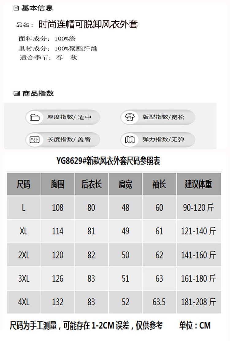 빅 사이즈 여성 의류 재킷 바람막이 중간 길이 후드 수 있습니다. 언 로딩 오픈 가디건 맨위 통통한 여동생 200 kg 봄 가을 새로운 상세 이미지 1