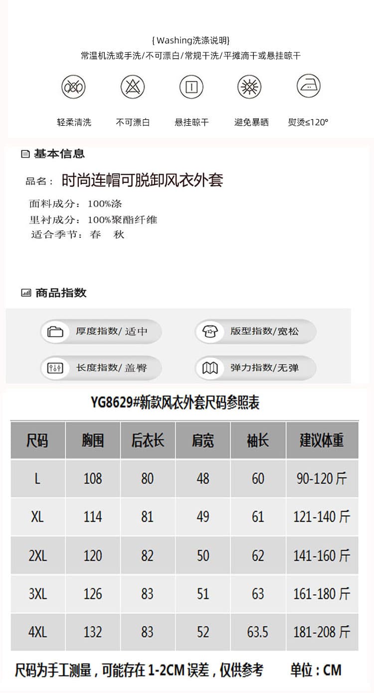 빅 사이즈 여성 의류 재킷 바람막이 중간 길이 후드 수 있습니다. 언 로딩 오픈 가디건 맨위 통통한 여동생 200 kg 봄 가을 새로운 상세 이미지 9