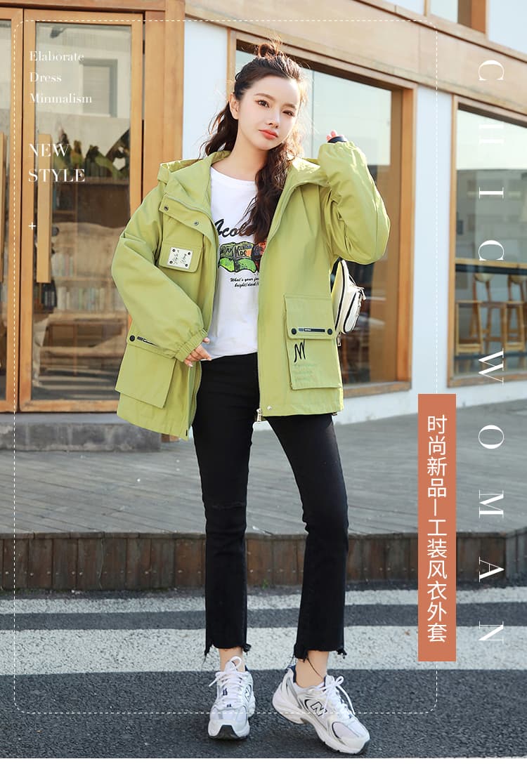 새로운 가을 의상 긴팔 자수 복합 두꺼운 재킷 재킷 여성 셔츠 학원 스타일 오픈 가디건 패션 야외 캐주얼 상세 이미지 2