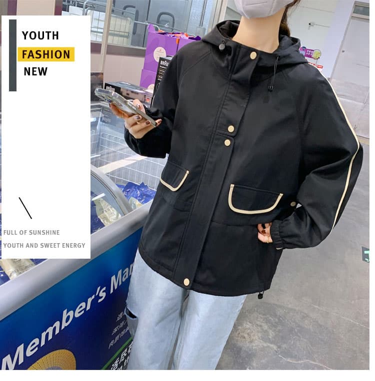 학원 스타일 작은 키 맨위 후드 봄 드레스 새로운 재킷 재킷 패션 섹션 오픈 가디건 루즈핏 슬림해 보이는 가을 의상 상세 이미지 7