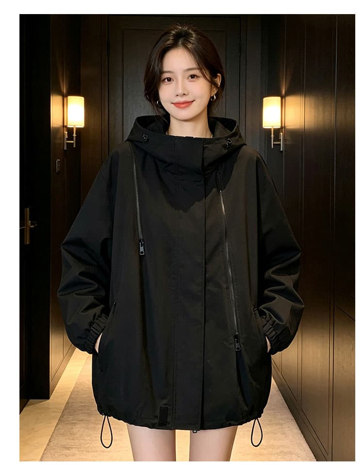 요금 외투 맨위 방풍 방수 야외 스포츠 등산 학원 스타일 오픈 가디건 지퍼 후드 가을 의상 새로운 상세 이미지 10