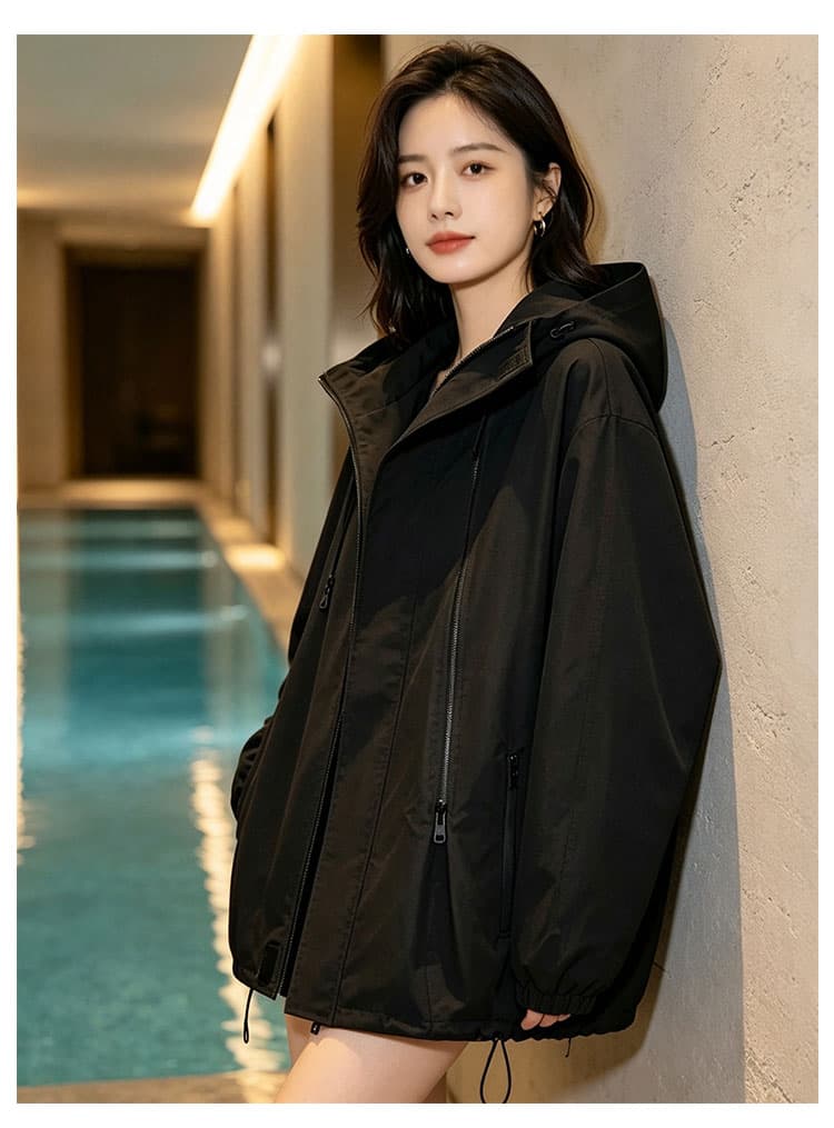 요금 외투 맨위 방풍 방수 야외 스포츠 등산 학원 스타일 오픈 가디건 지퍼 후드 가을 의상 새로운 상세 이미지 14