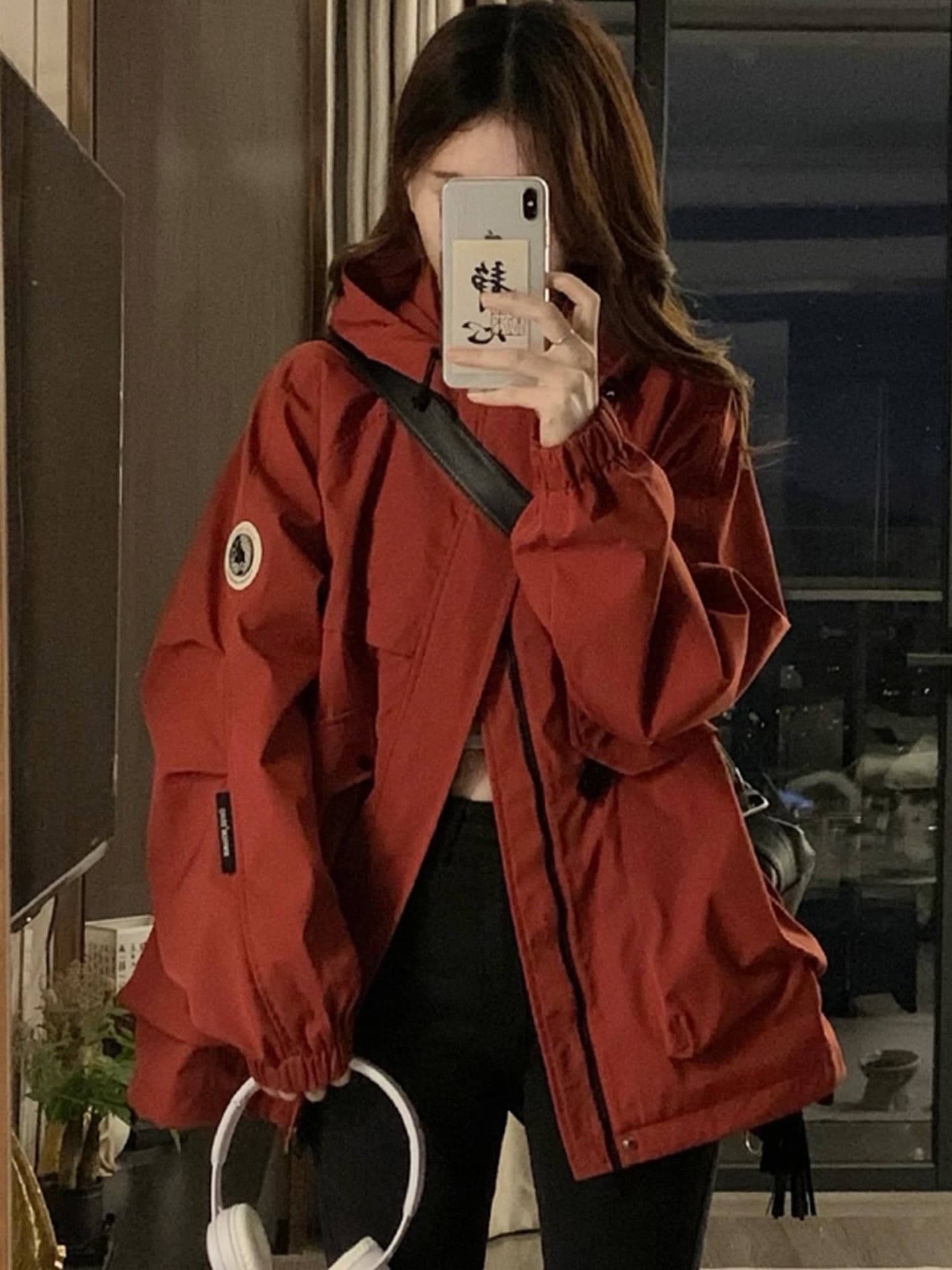 가을 의상 새로운 요금 외투 바람막이 후드 패션 오픈 가디건 긴팔 맨위 봄 드레스 빅 사이즈 패션 섹션 패치워크 이미지 3