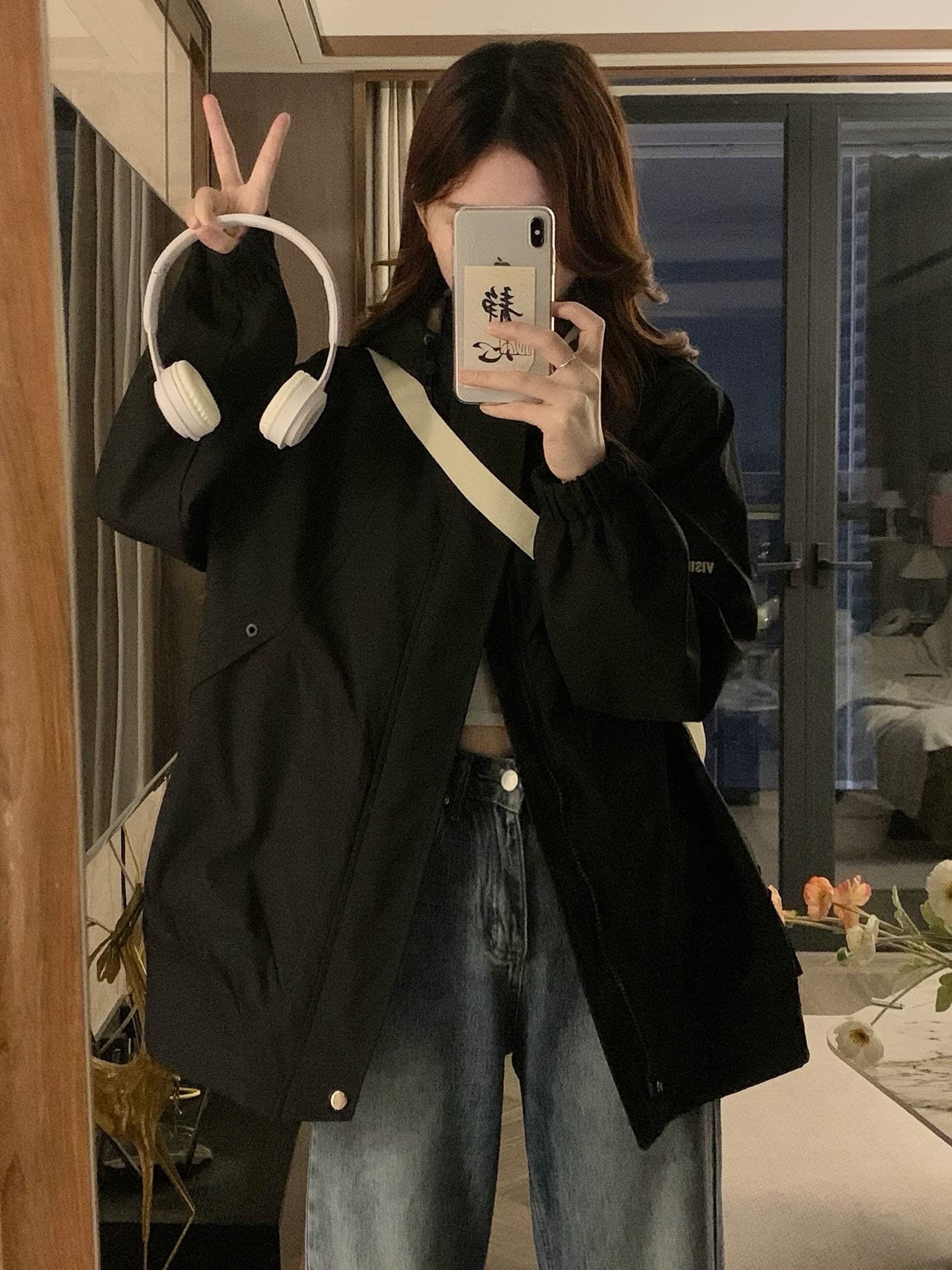 학원 스타일 학생 맨위 카디건 코트 후드 긴팔 봄 드레스 루즈핏 패치워크 배색 빅 사이즈 패션 가을 이미지 5