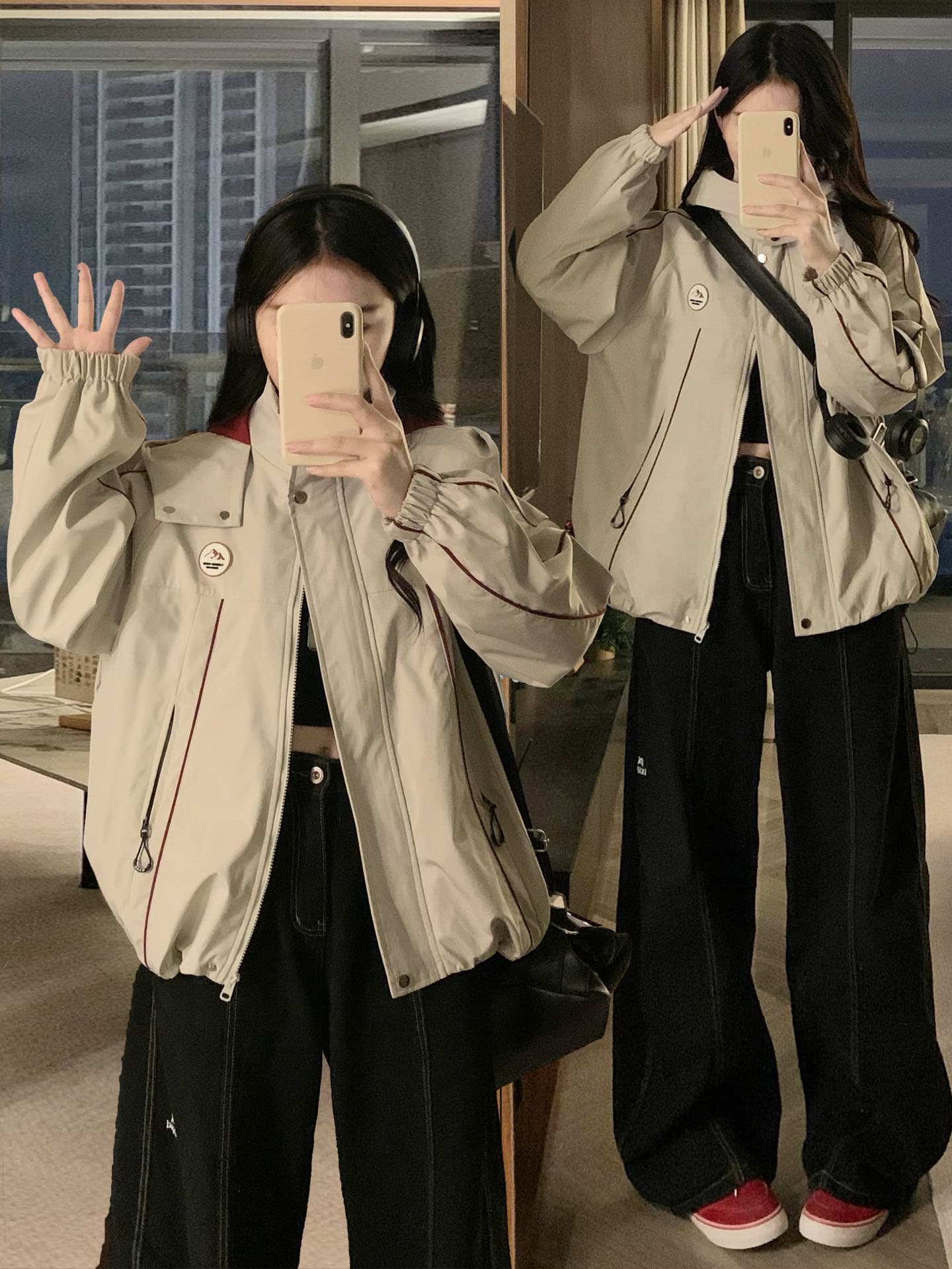 가을 의상 신제품 야외 자켓 재킷 재킷 오픈 가디건 후드 맨위 방수 디스플레이 루즈핏 캐주얼 후드 이미지 2