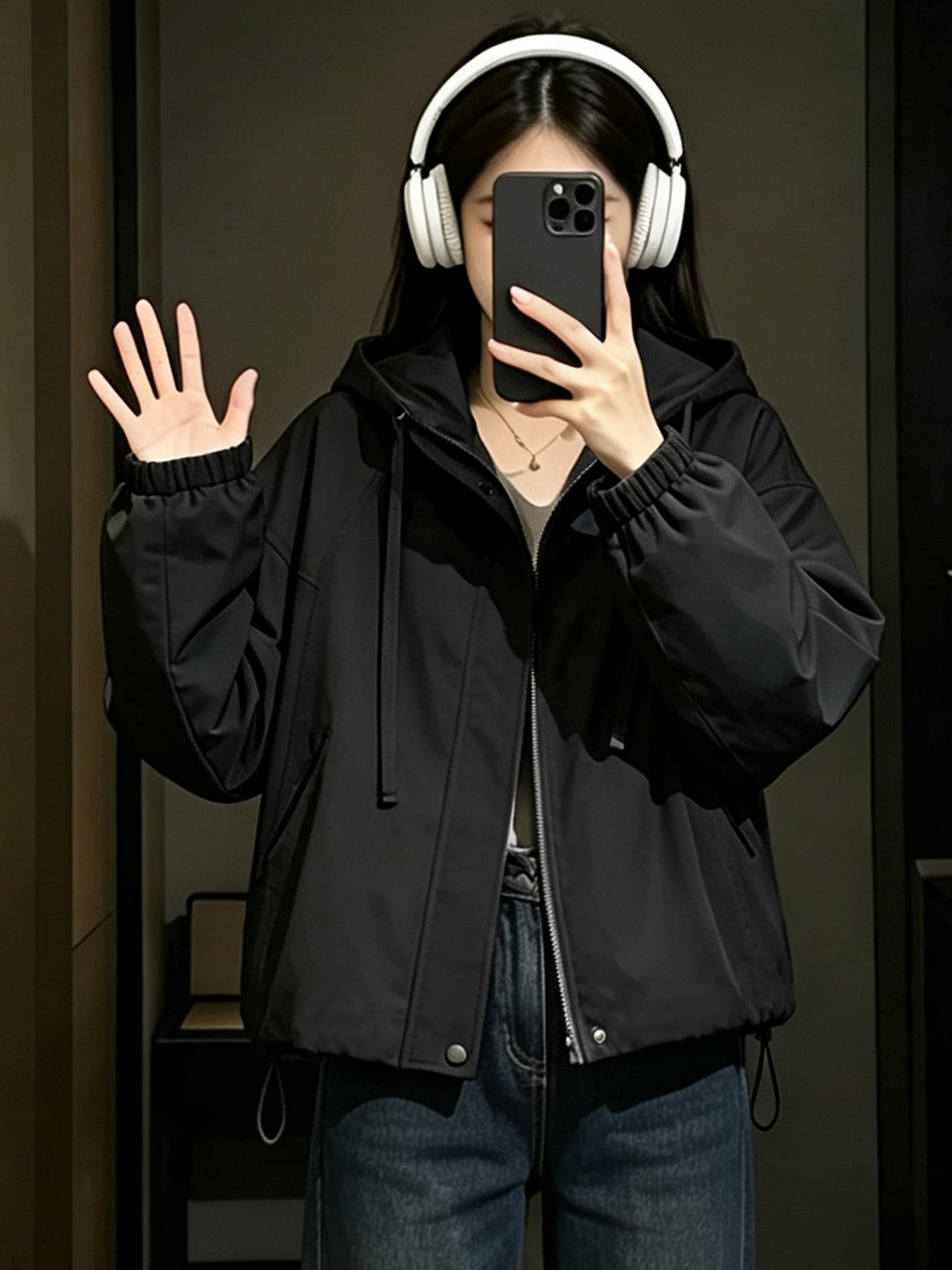 학원 스타일 가을 의상 새로운 재킷 오픈 가디건 맨위 후드 펌프 로프 긴팔 신제품 자수 내장 선 장식 펌프 Pleat 이미지 4
