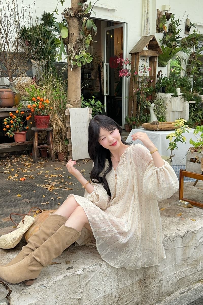 실사 정가 프랑스식 긴팔 여성 드레스 레이스 측면 디자인 센스 자이언트 잘 생긴 루즈핏 치마 조끼 세트 상세 이미지 6