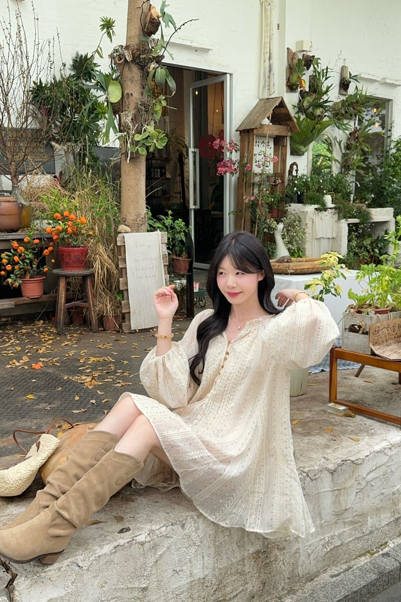 실사 정가 프랑스식 긴팔 여성 드레스 레이스 측면 디자인 센스 자이언트 잘 생긴 루즈핏 치마 조끼 세트 상세 이미지 9