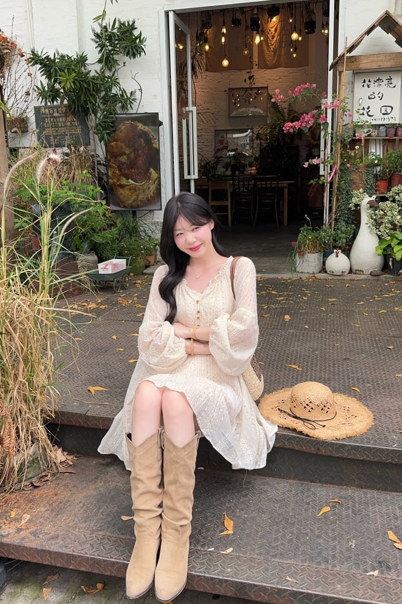 실사 정가 프랑스식 긴팔 여성 드레스 레이스 측면 디자인 센스 자이언트 잘 생긴 루즈핏 치마 조끼 세트 상세 이미지 13
