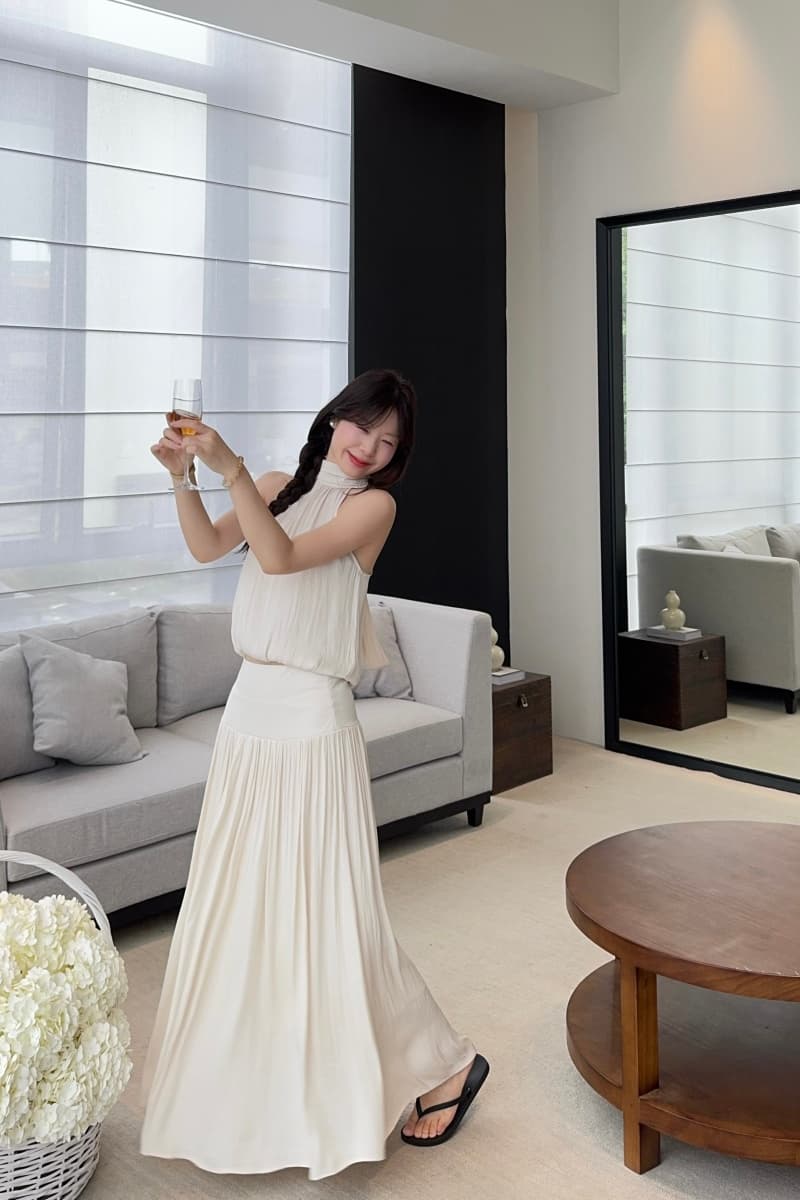 실사 정가 미 시 동백 나무 140g 광택 모방 아세트산 호흡 센스 프랑스식 행침 목 조끼 반신 스커트 상세 이미지 11