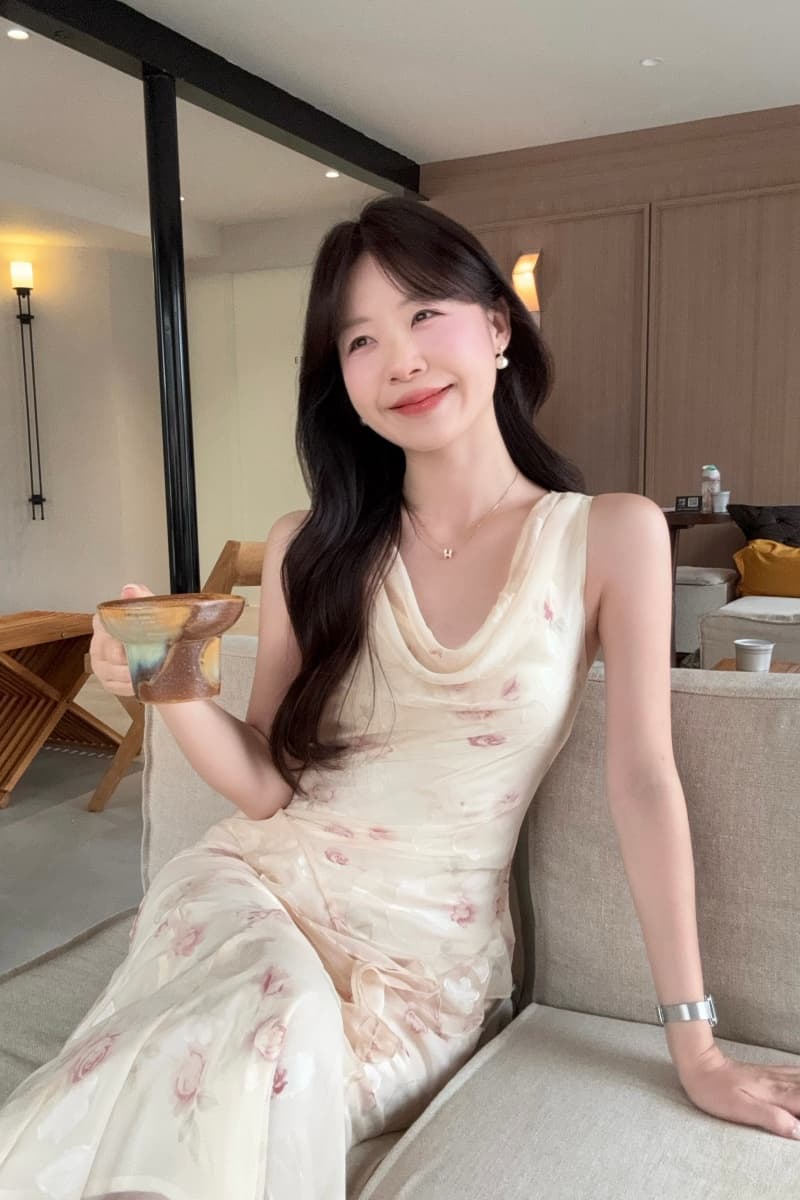 실사 정가 꽃 계곡 인어 슬립 꽃무늬 치마 롱 스커트 몸매 가꾸기 드레스 비스듬한 자르다 인어 꼬리 스커트 상세 이미지 3
