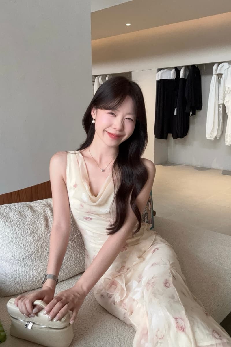실사 정가 꽃 계곡 인어 슬립 꽃무늬 치마 롱 스커트 몸매 가꾸기 드레스 비스듬한 자르다 인어 꼬리 스커트 상세 이미지 4