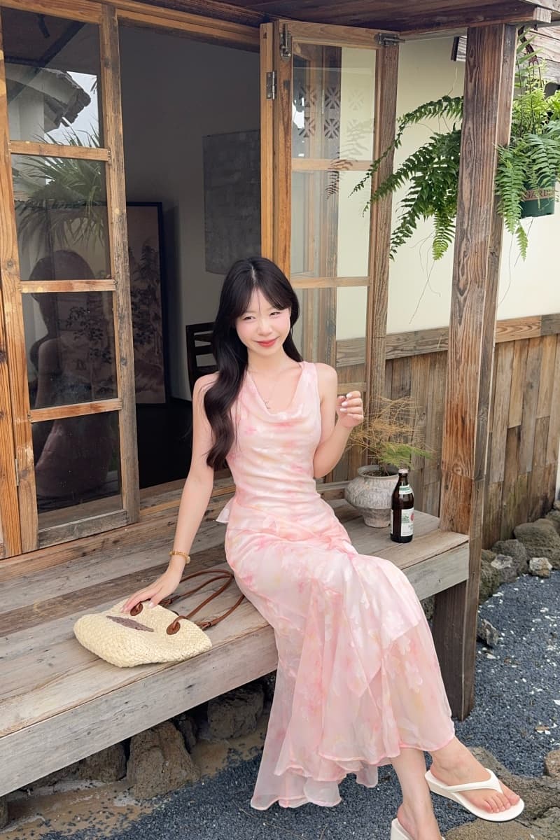 실사 정가 꽃 계곡 인어 슬립 꽃무늬 치마 롱 스커트 몸매 가꾸기 드레스 비스듬한 자르다 인어 꼬리 스커트 상세 이미지 18