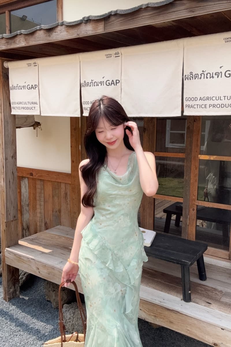 실사 정가 꽃 계곡 인어 슬립 꽃무늬 치마 롱 스커트 몸매 가꾸기 드레스 비스듬한 자르다 인어 꼬리 스커트 상세 이미지 25