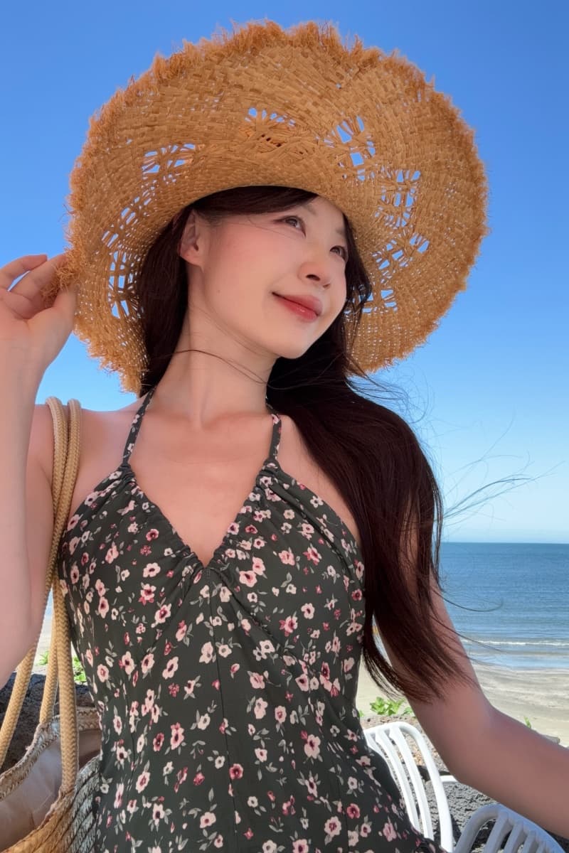 실사 정가 주석 섬 깨진 꿈 녹색 꽃무늬 행침 목 여름 새로운 허리 수축 슬림해 보이는 튜브탑 치마 상세 이미지 14