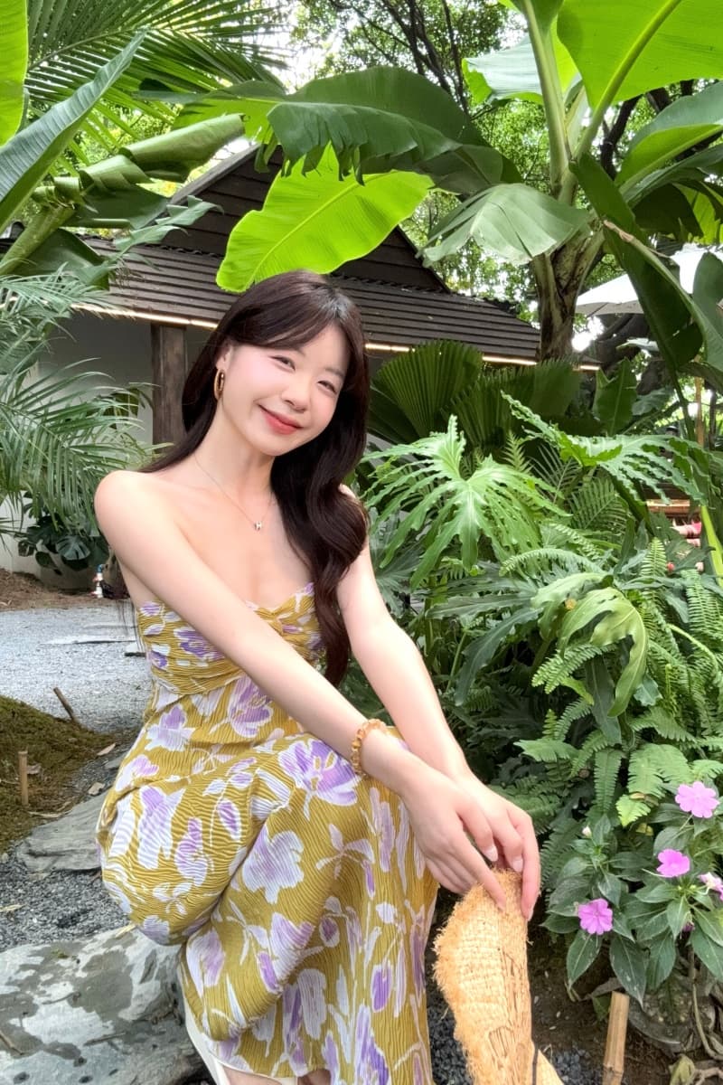실사 정가 질감 센스 허리 수축 튜브탑 치마 롱 코트 여성 드레스 여름 프린트 휴가 바람 비틀림 치마 상세 이미지 9