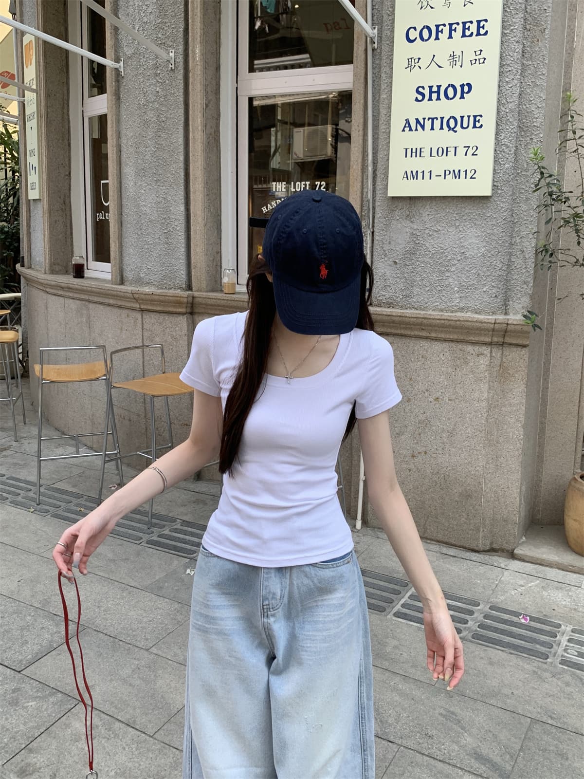 실사 정가 여름 한국 스타일 품격 순수한 욕망 광장 칼라 부드러운 찹쌀 몸매 가꾸기 핫걸 긍정적 인 어깨 슬림해 보이는 반팔 티셔츠 맨위 상세 이미지 19
