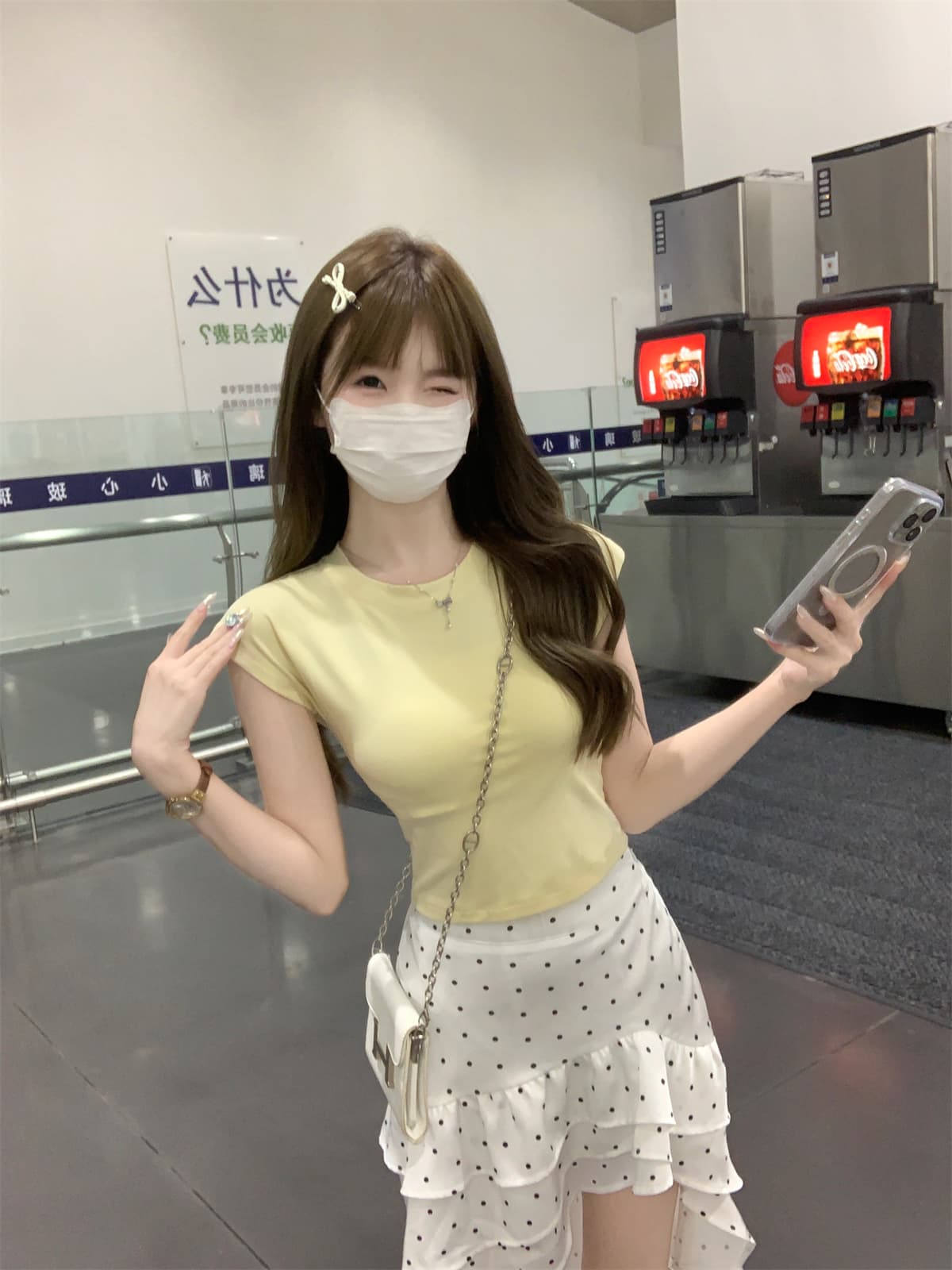 실사 정가 봄 여름 한국 스타일 몸매 가꾸기 핫걸 라운드 넥 가을 어깨 패키지 소매 미니멀리즘 다용도 반팔 티셔츠 쇼트 스타일 맨위 상세 이미지 4
