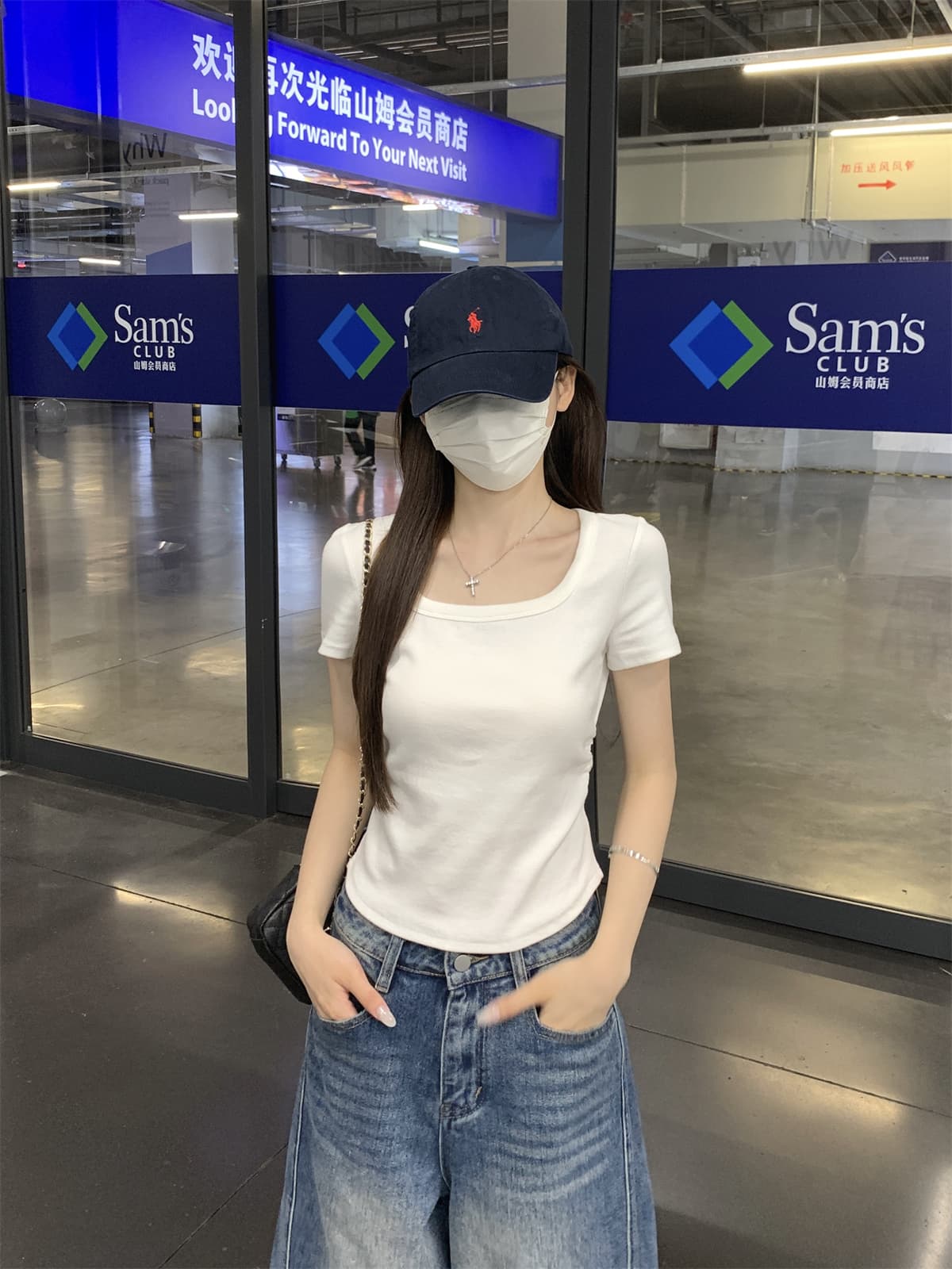 실사 정가 봄 여름 한국 스타일 품격 광장 칼라 몸매 가꾸기 주름 슬림해 보이는 쇼트 스타일 인사이드 가져 가라. 반팔 티셔츠 만나는 맨위 상세 이미지 2