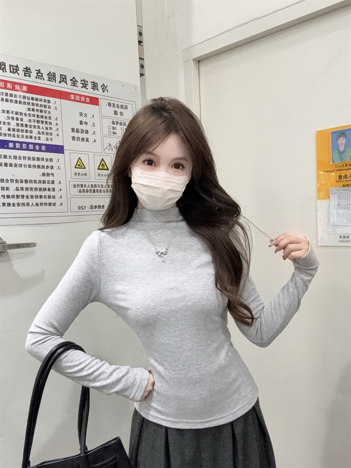실사 정가 가을 겨울 한국 스타일 몸매 가꾸기 핫걸 반하이넥 호주 플러시 기본 셔츠 단색 인사이드 가져 가라. 니트 스웨터 맨위 상세 이미지 14