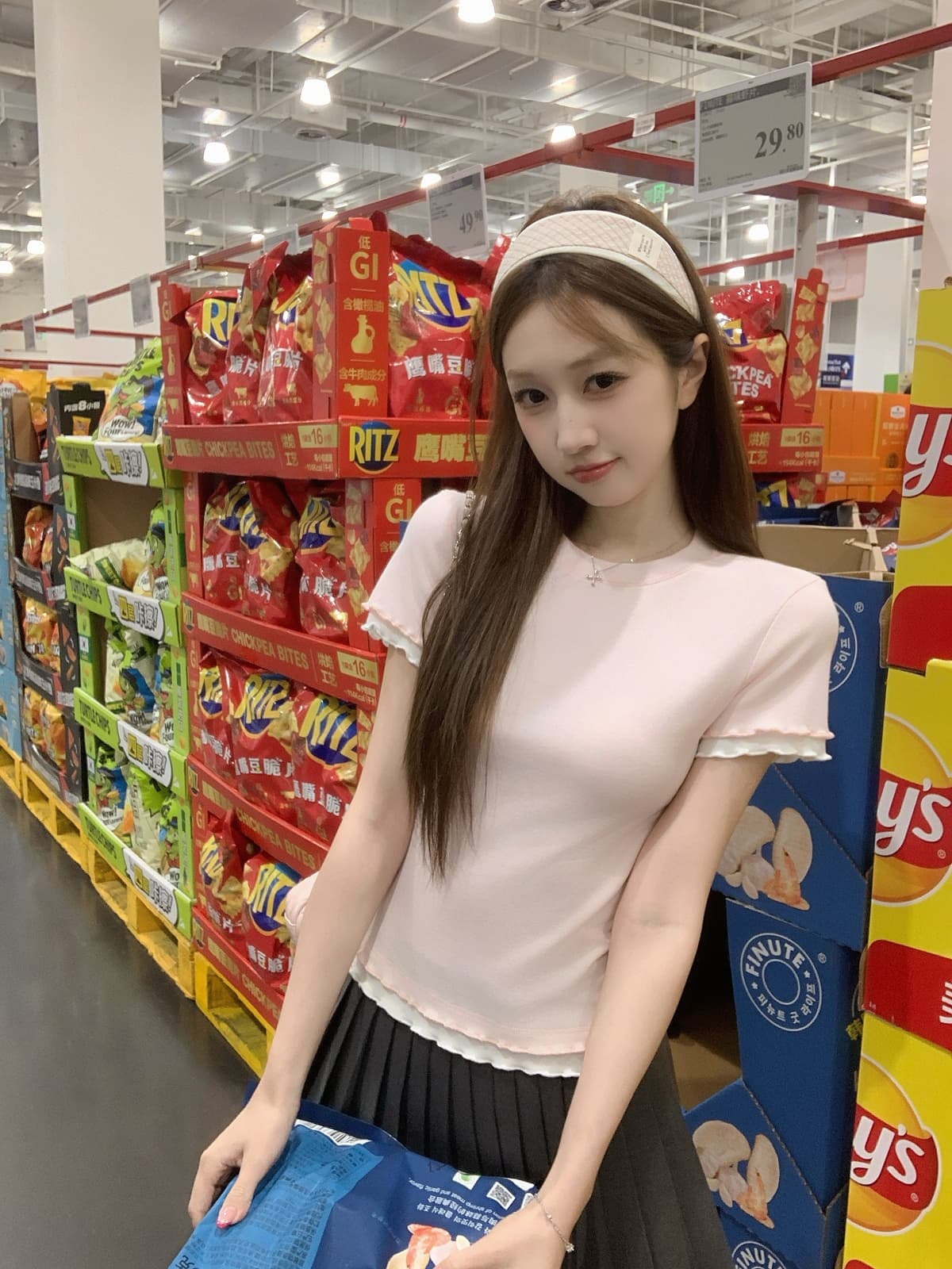실사 정가 여름 한국 스타일 부드러운 다용도 이중층 프릴 패치워크 라운드 넥 몸매 가꾸기 연령 감소 반팔 티셔츠 여성 상세 이미지 24