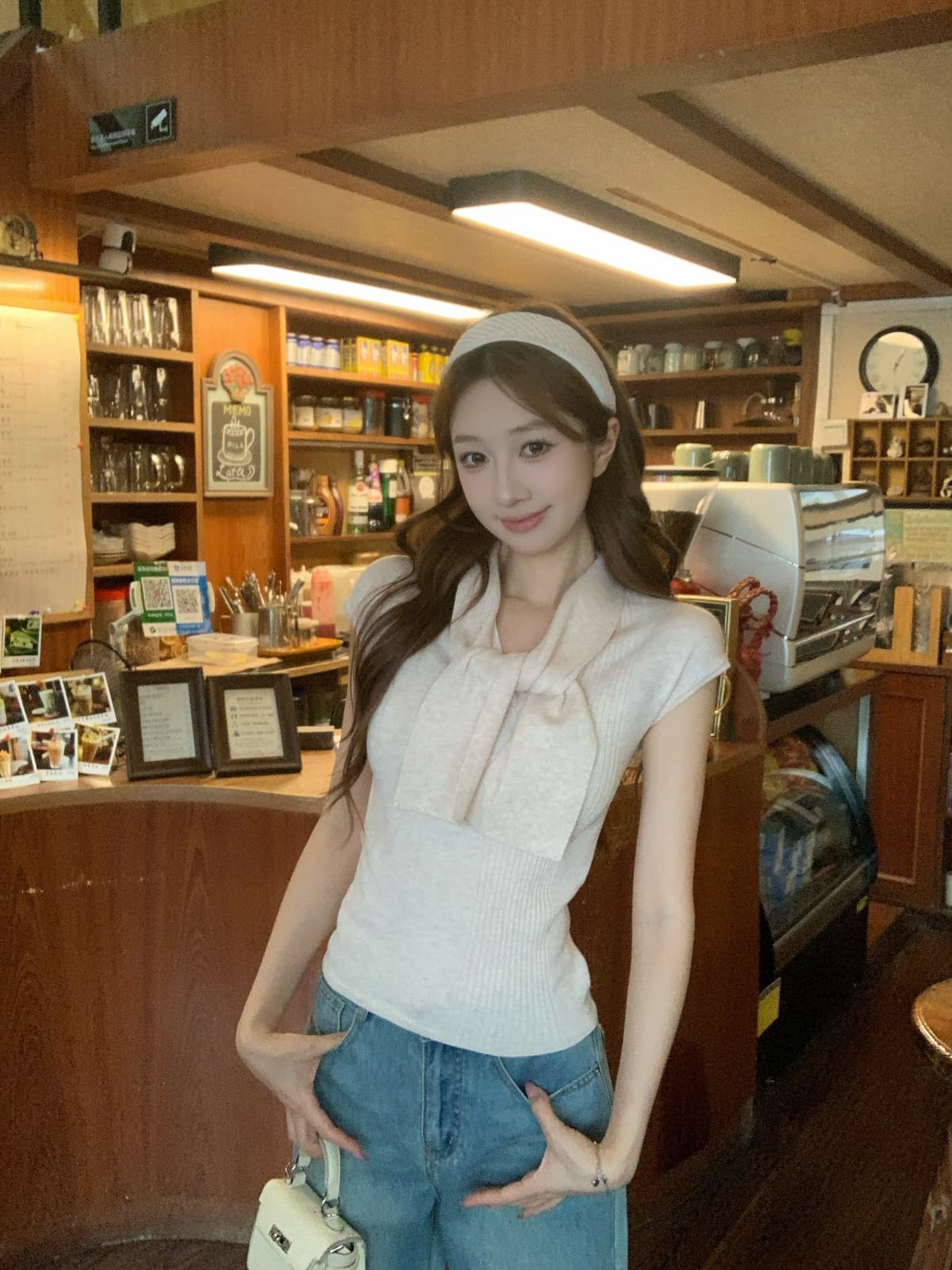 실사 정가 여름 한국 스타일 가짜 두 조각 해군 칼라 부드러운 품격 슬림해 보이는 다용도 니트 맨위 상세 이미지 21