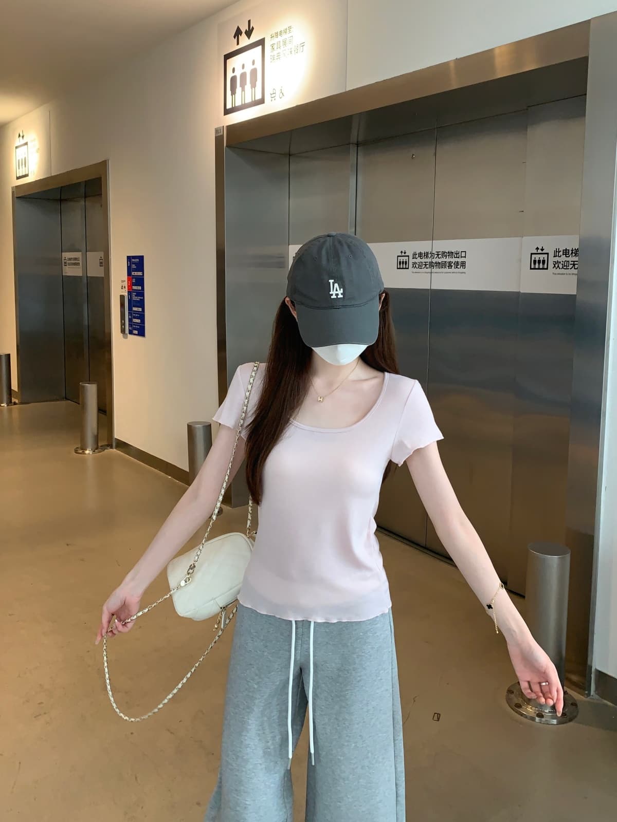 실사 정가 여름 한국 스타일 주간 실크 u 칼라 프릴 단색 기초 다용도 반팔 티셔츠 맨위 상세 이미지 2