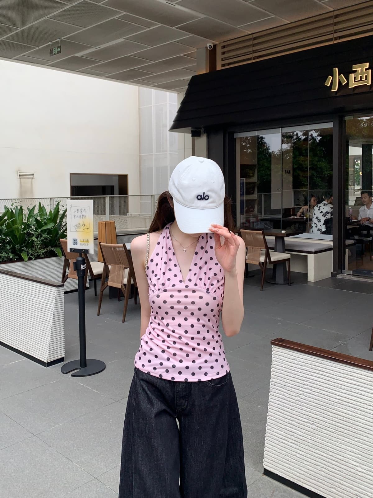 실사 정가 여름 한국 스타일 순수한 욕망 바람 도트 무늬 행침 목 주름 섹시함 몸매 가꾸기 슬림해 보이는 티셔츠 조끼 슬립 상세 이미지 10